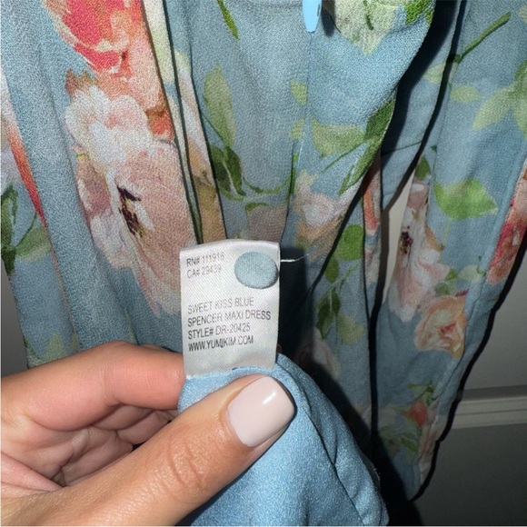 Yumi Kim Spencer blue floral Maxi Dress size medium - Picture 11 of 12